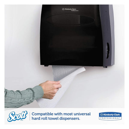 Scott® Universal High Capacity Hard Roll Towel, White, 1 Ply, 8.0" x 1000' Roll, 12 Rolls/Case, 01000