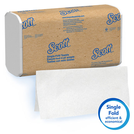 Scott® Essential Folded Towel, 1-Ply, White, 16 Packs, 250 Towels, 01700