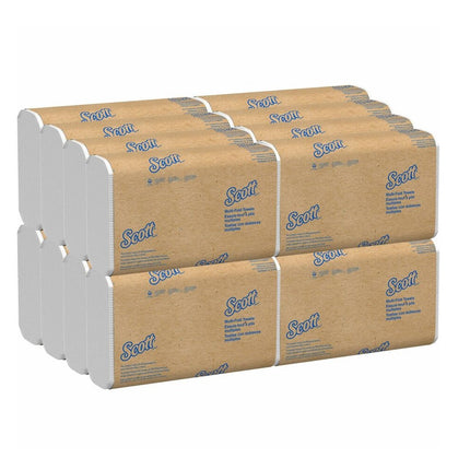 Scott® Essential Folded Towel, White, 9.2" x 9.4", 16 Packs/Case, 01804