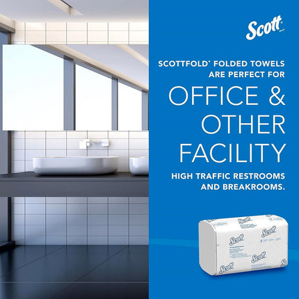 Scott® Pro ScottFold Folded Towel, 1-Ply, White, 25 Packs, 175 Sheets, 01960