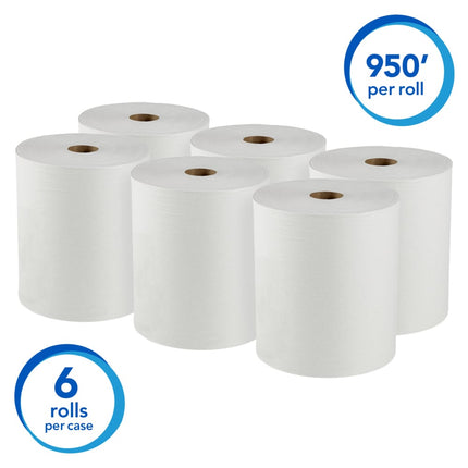 Scott® Essential Universal High Capacity Hard Roll Towel, White, 950', 6 Rolls, 02000