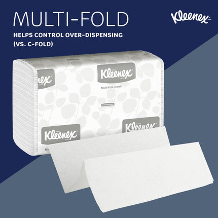 Kleenex® Folded Towel Multi-Fold, White, 8 Packs, 150 Sheets, 02046