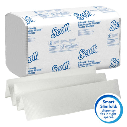 Scott® Control Plus Slimfold Towels, White, 90 Towels, 24 Packs, 04442