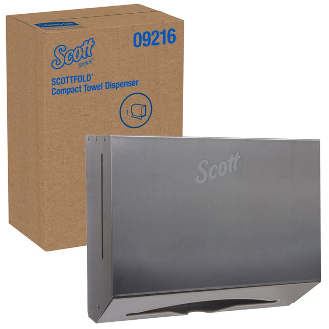 Scott® Scottfold Folded Towel Dispenser, 7.8" x 12.4", Stainless, 09216