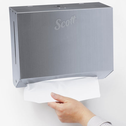 Scott® Scottfold Folded Towel Dispenser, 7.8" x 12.4", Stainless, 09216