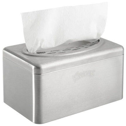 Kleenex Stainless Steel Countertop Box Towel Cover, For Kleenex Pop-Up Box Hand Towels, 2 Per Case, 09924