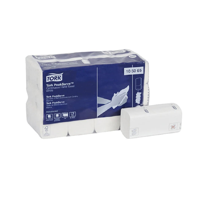 Tork® Advanced  PeakServe® Continuous Hand Towel, White, 1 Ply, 105065