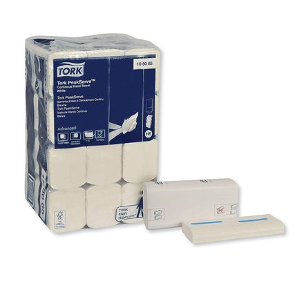 Tork® Advanced  PeakServe® Continuous Hand Towel, White, 1 Ply, 105065