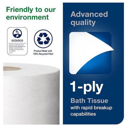 Tork® Advanced Mini Jumbo Bath Tissue Roll, 1-Ply, 12 Rolls/Case, 12013903