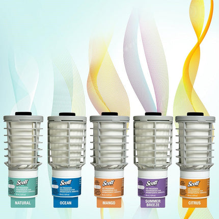 Scott Essential Air Freshener Refill, Summer Fresh, Automatic, Continuous Release, 6 Refills, 12370