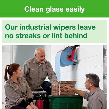 Tork® Advanced Industrial Paper Wiper, 4-Ply, Blue, 375 Wipers/Roll, 2 Rolls/Case, 13244101