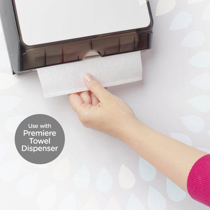 Kleenex Premium Folded Paper Towels with Fast-Drying Absorbency Pockets, White, 25 Packs, 120 Trifold Towels, 13253