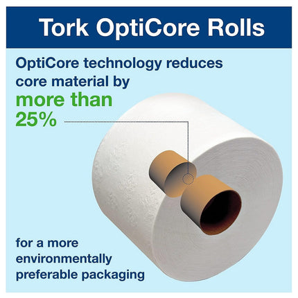 Tork® Universal Bath Tissue Roll with OptiCore®, 2-Ply, 865 Sheets/Roll, 161990