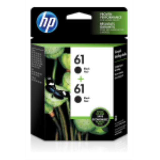 HP 61 Black Ink Cartridge Twin Pack