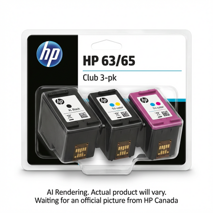 HP 63/65 Color / XL Black Ink Club 3-pk
