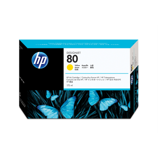 HP No 80 Yellow Ink Cartridge,175ml,WW