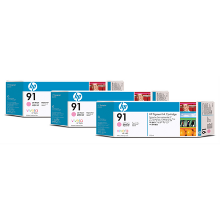 HP 91 Light Magenta 3 Pack Ink Cartridge