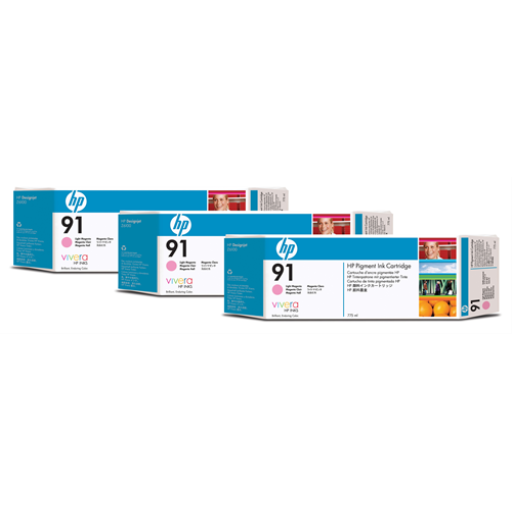 HP 91 Light Magenta 3 Pack Ink Cartridge