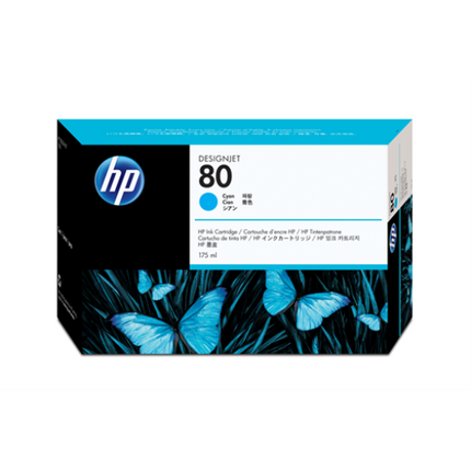HP No 80 Cyan Ink Cartridge, 175ml, WW