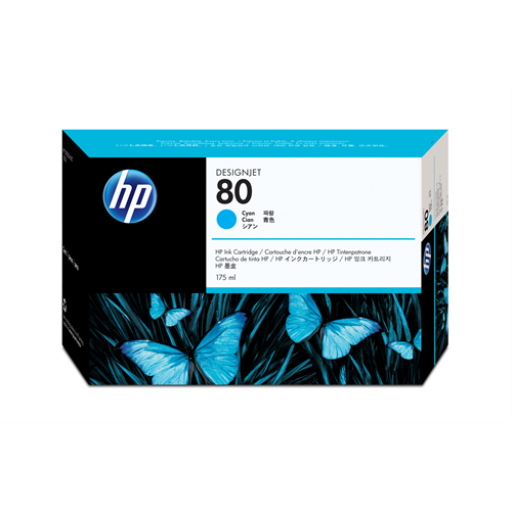 HP No 80 Cyan Ink Cartridge, 175ml, WW