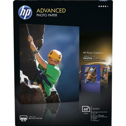 HP Adv Glossy 5x7 60 Sht Photo Paper