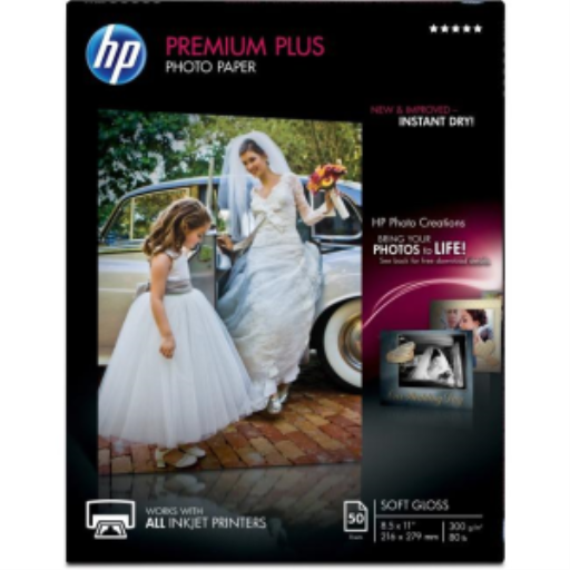 Cr667a Hp Premium Plus Photo Paper Soft Gloss 8.5x11 50 S by HP Inc.