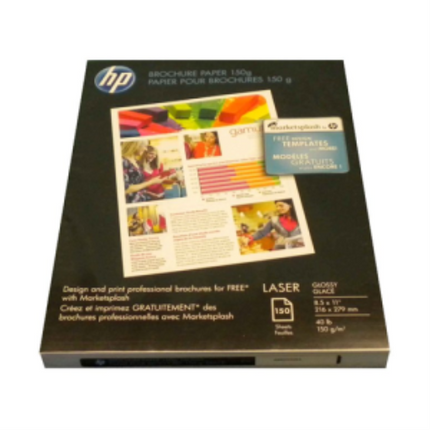 Q6611A HP GLOSSY COLOR LASER BROCHURE PAPER 150 SHEETS HEAVY