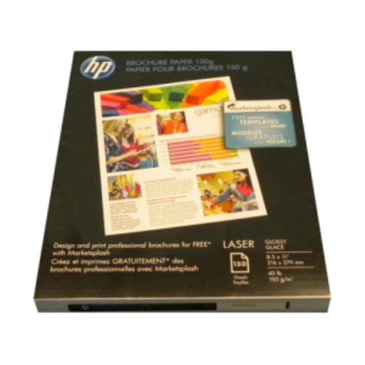 Q6611A HP GLOSSY COLOR LASER BROCHURE PAPER 150 SHEETS HEAVY