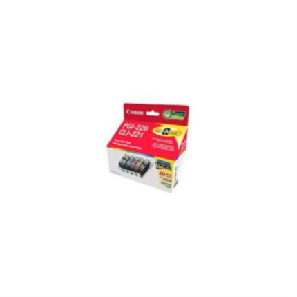 PGI-220 BK/CLI-221 BK,C,M,Y Ink Value Pack w. 50SH Photo Paper