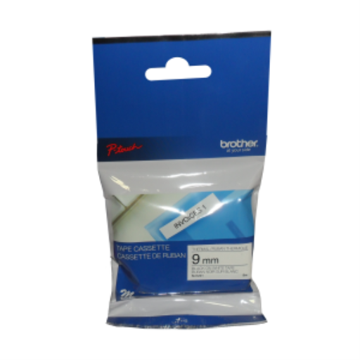 Brother Genuine MK221 Black on White Non-Laminated Tape for P-touch Label Makers, 9 mm wide x 8 m long