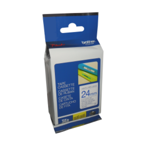 Brother Genuine TZe253 Blue on White Laminated Tape for P-touch Label Makers, 24 mm wide x 8 m long