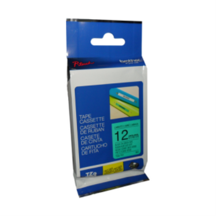 Brother Genuine TZe731 Black on Green Laminated Tape for P-touch Label Makers, 12 mm wide x 8 m long