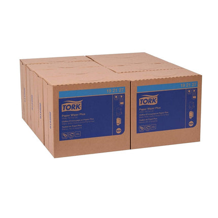 Tork® Paper Wiper Plus In Pop-Up Box, 1 Ply, White, W24, 192127