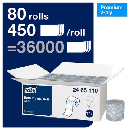 Tork® Premium Bath Tissue Roll, 2Ply, White, 2465110