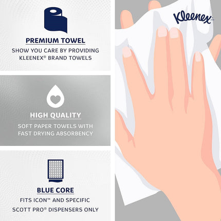 Kleenex® Hard Roll Paper Towels, with Premium Absorbency Pockets, 6 Rolls/Case, 25637