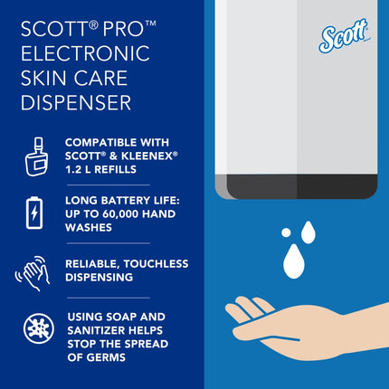 Scott® Pro Electronic Skin Care Dispenser, Black, 1.2 L, 7.29" x 11.69" x 4.0", 32504