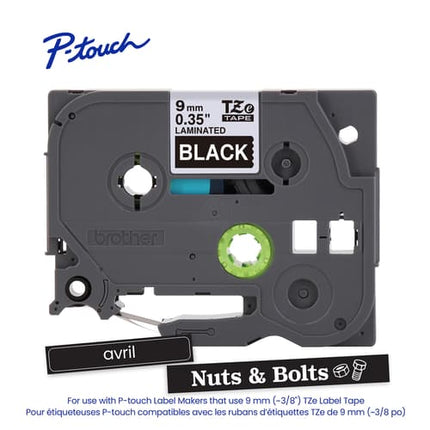 Brother Genuine TZe251 Black on White Laminated Tape for P-touch Label Makers, 24 mm wide x 8 m long