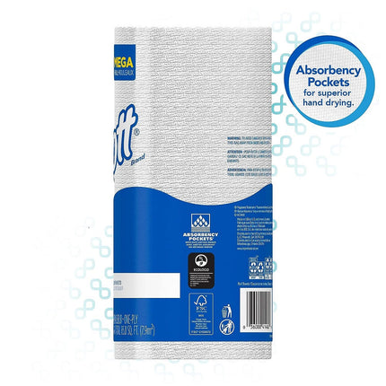 Scott® Perforated Kitchen Roll Towels, White, 1 Ply, 128 Sheets, 20 Rolls, 41482