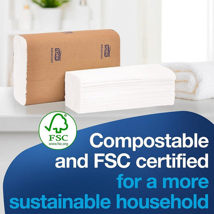 Tork® Advanced Multifold Hand Towel, 3-Panel, 1-Ply, 250 Towels/Pack, 424824