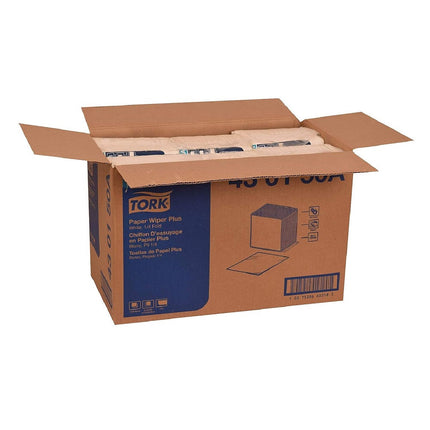 Tork® Paper Wiper Plus, 1 Ply, White, 90 Wipers, 12 Packs, 430150A