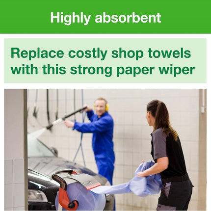 Tork® Heavy-Duty Paper Wiper, Giant Roll, 1-Ply, Blue, 800 Sheets/Roll, 450304