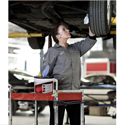 Tork® Advanced ShopMax™ Wiper 450, Centerfeed, Dry Wipe Bucket, 1-Ply,  Blue, 200 Wipers, 2 Buckets, 450340