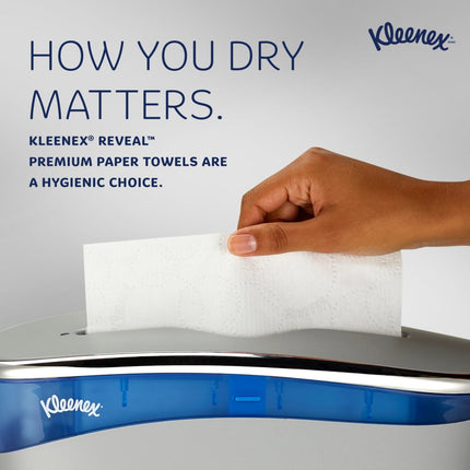 Kleenex® Reveal Multi-Fold Hand Towel, White, 8" x 9.4", 16 Packs/Case, 46321