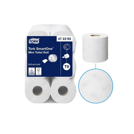 Tork® SmartOne Mini Roll Hand Towel, 2 Ply, White, 12 Rolls, 472293