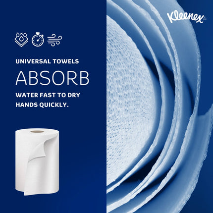 Kleenex® Hard Roll Paper Towels, 8" X 600 Ft, White, 6 Rolls, 50606
