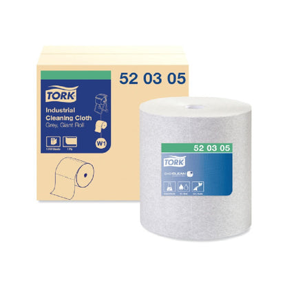 Tork® Industrial Cleaning Cloth, Giant Roll, exelCLEAN™ technology, 520305 Grey,