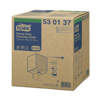 Tork® Heavy-Duty Cleaning Cloth Centrefeed Pull, 1-Ply, White, 280 Sheets, 530137