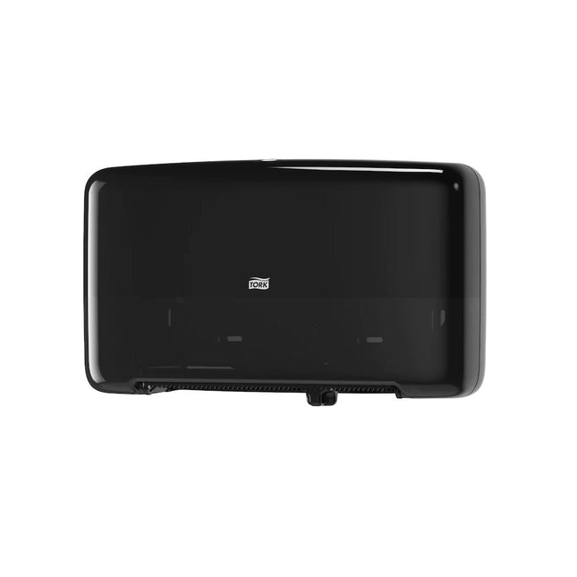 Tork® Twin Mini Jumbo Bath Tissue Roll Dispenser, Black and Smoke, 5555290