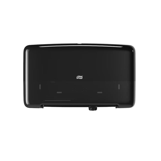 Tork® Twin Mini Jumbo Bath Tissue Roll Dispenser, Black and Smoke, 5555290