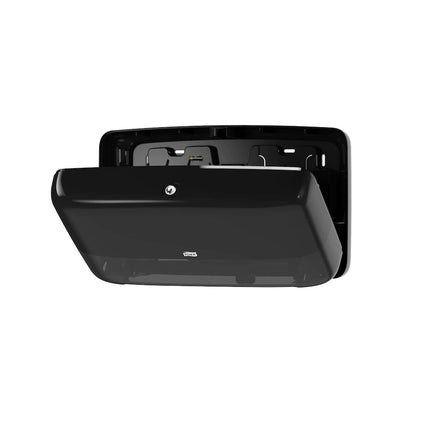 Tork® Twin Mini Jumbo Bath Tissue Roll Dispenser, Black and Smoke, 5555290